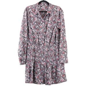 Veronica Beard Long Sleeve Floral Dress - Red and White